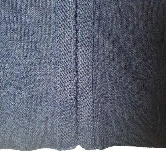 Size 10 Vintage West Germany Navy Wool Mix Knit Waistcoat Pockets - Picture 4 of 8